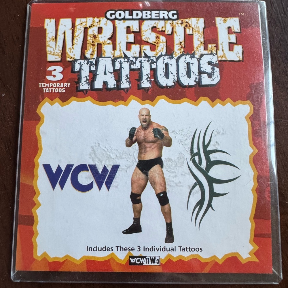 GOLDBERG Wrestle Tattoos WCW NEW Vintage 1998